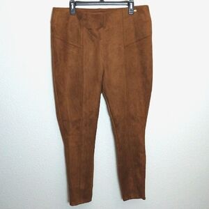 NWT Marc NEW YORK Faux Suede Full Control Pull On Straight Leg Pants Size XL